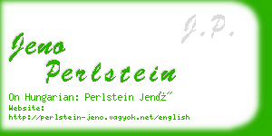 jeno perlstein business card